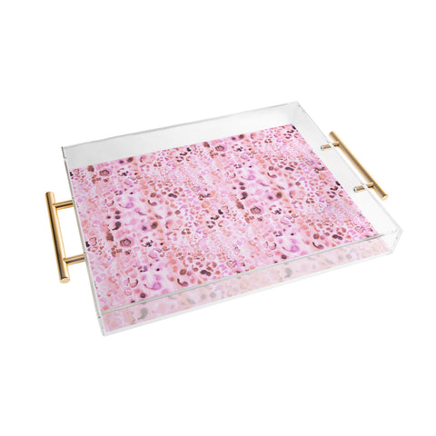 Schatzi Brown Jungle Cat Pink Acrylic Tray