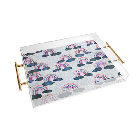 Schatzi Brown Just Rainbows light Linen Acrylic Tray
