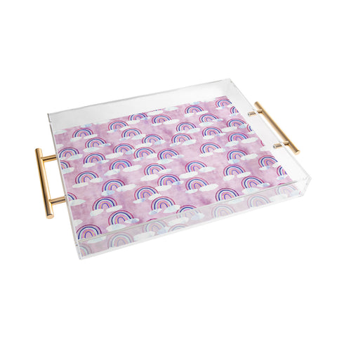Schatzi Brown Just Rainbows Pink Acrylic Tray