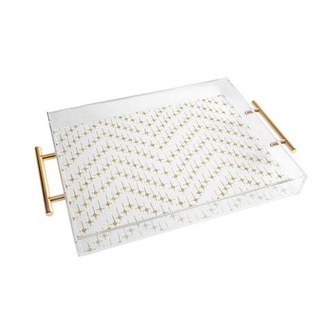 Schatzi Brown Justina Chevron Tan Acrylic Tray