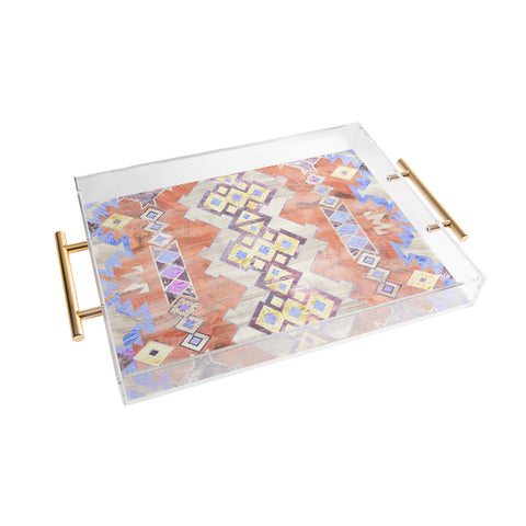 Schatzi Brown Kilim Kind Peach Acrylic Tray