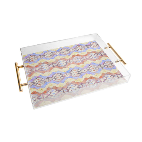 Schatzi Brown Kilim Kind Stripe Peach Acrylic Tray