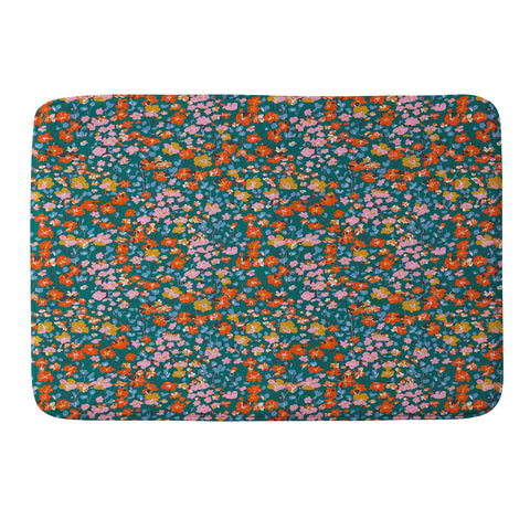 Schatzi Brown Laural Ditsy Green Memory Foam Bath Mat