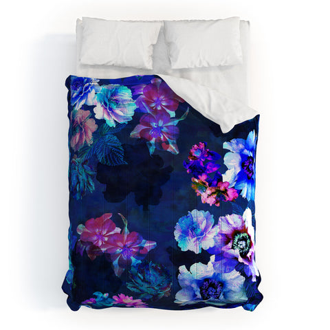 Schatzi Brown Le Fleur Blue Comforter
