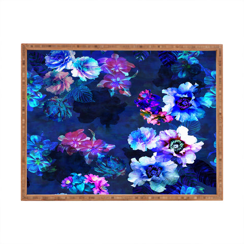 Schatzi Brown Le Fleur Blue Rectangular Tray