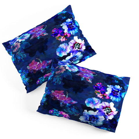 Schatzi Brown Le Fleur Blue Pillow Shams