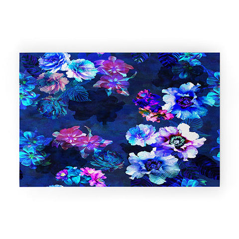 Schatzi Brown Le Fleur Blue Welcome Mat