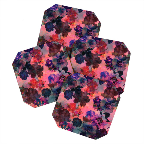 Schatzi Brown Le Fleur Pink Coaster Set