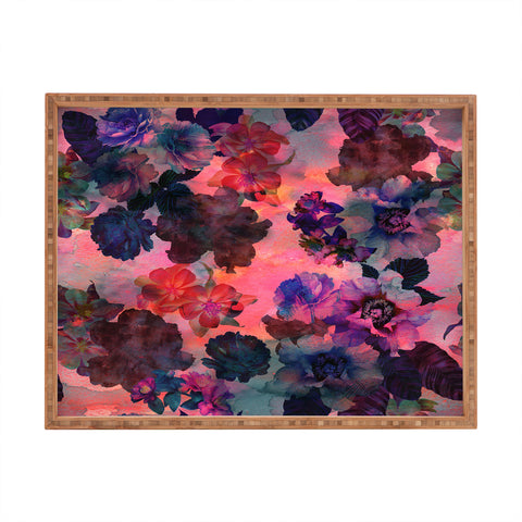 Schatzi Brown Le Fleur Pink Rectangular Tray