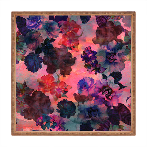Schatzi Brown Le Fleur Pink Square Tray