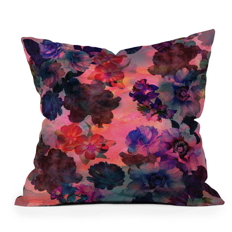 Schatzi Brown Le Fleur Pink Throw Pillow