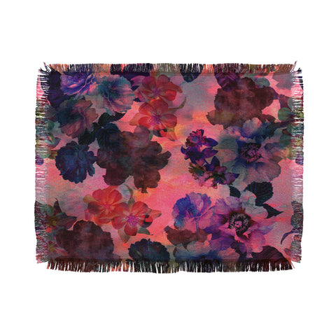 Schatzi Brown Le Fleur Pink Throw Blanket