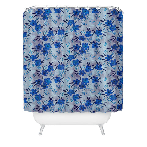Schatzi Brown Leila Floral Bluebell Shower Curtain