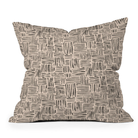 Schatzi Brown Leila Marks Cream Outdoor Throw Pillow