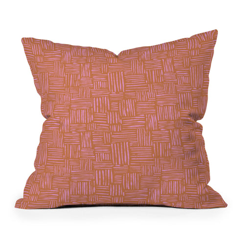 Schatzi Brown Leila Marks Orange Outdoor Throw Pillow