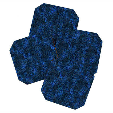 Schatzi Brown Leopard Blue Coaster Set
