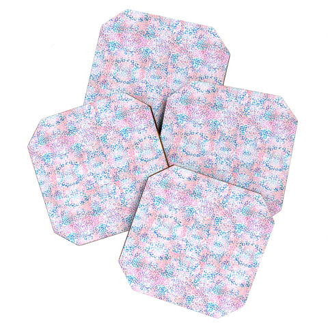 Schatzi Brown Leopard Pink Coaster Set
