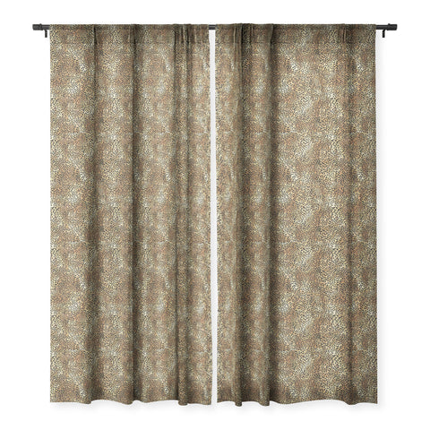 Schatzi Brown Leopard Tan Sheer Window Curtain
