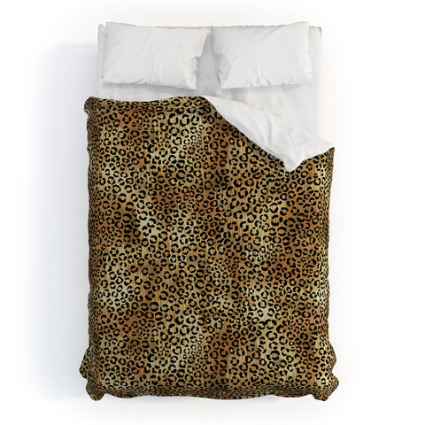 Schatzi Brown Leopard Tan Duvet Cover