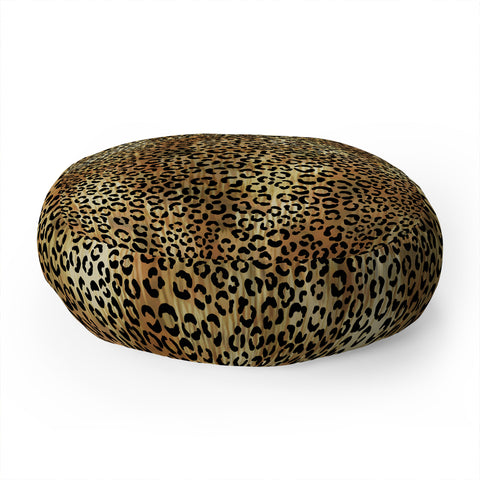 Schatzi Brown Leopard Tan Floor Pillow Round