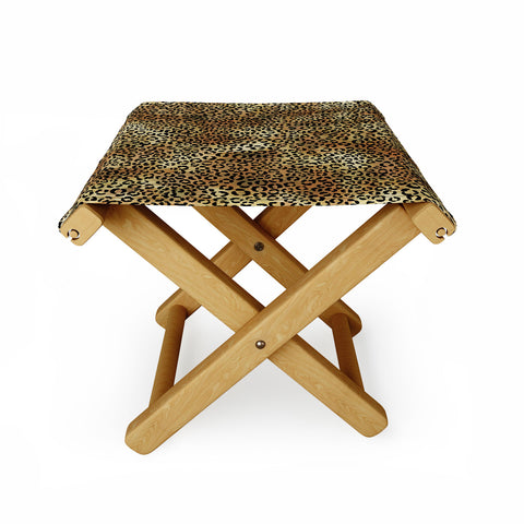 Schatzi Brown Leopard Tan Folding Stool
