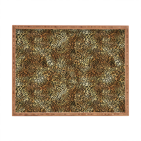 Schatzi Brown Leopard Tan Rectangular Tray