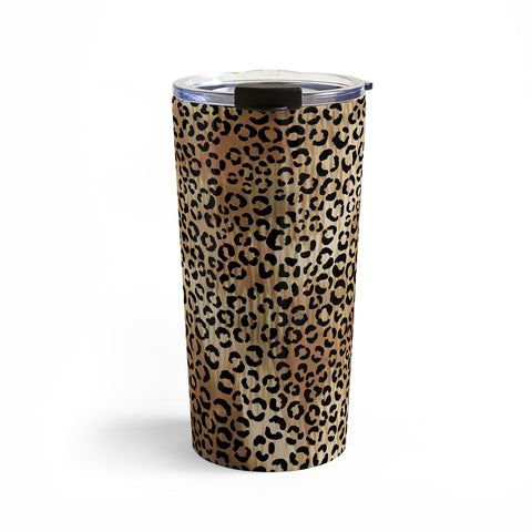 Schatzi Brown Leopard Tan Travel Mug