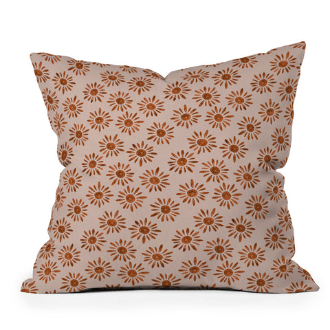 Schatzi Brown Lotta Floral Beige Outdoor Throw Pillow