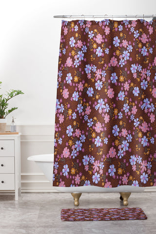 Schatzi Brown Macy Floral Autumn Shower Curtain And Mat