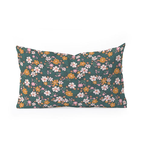 Schatzi Brown Macy Floral Green Oblong Throw Pillow