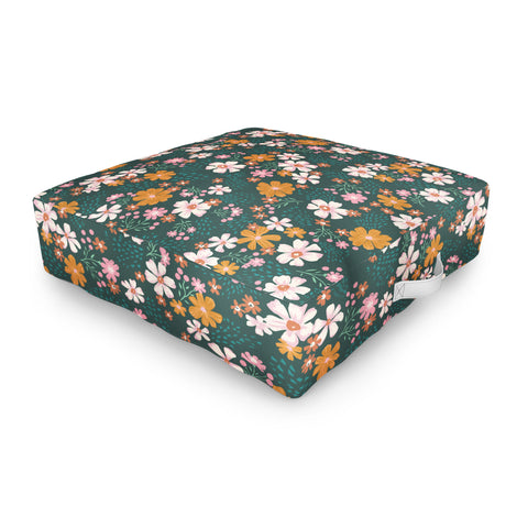 Schatzi Brown Macy Floral Green Outdoor Floor Cushion