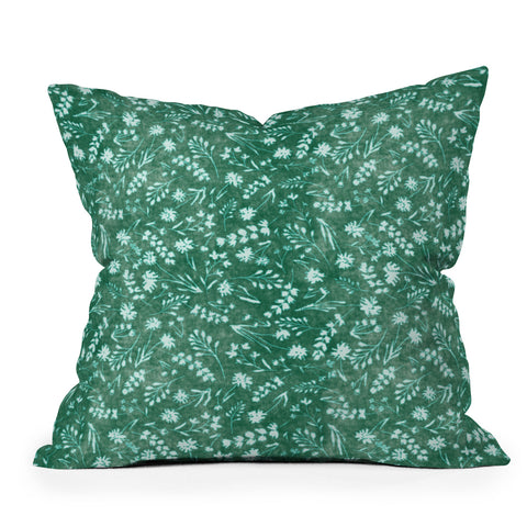 Schatzi Brown Mallory Floral Emerald Outdoor Throw Pillow