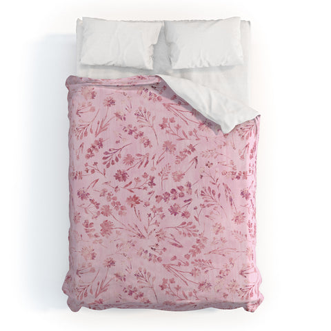 Schatzi Brown Mallory Floral Pink Duvet Cover