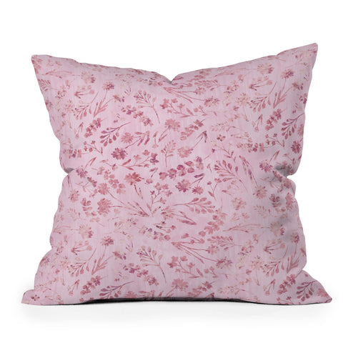 Schatzi Brown Mallory Floral Pink Outdoor Throw Pillow