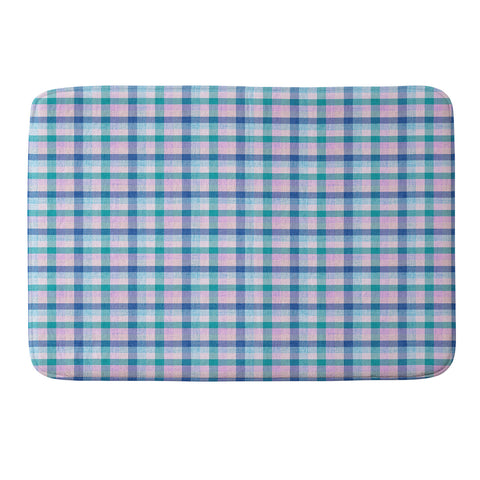 Schatzi Brown Marlene Plaid Cool Ombre Memory Foam Bath Mat