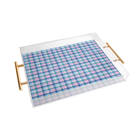 Schatzi Brown Marlene Plaid Cool Ombre Acrylic Tray