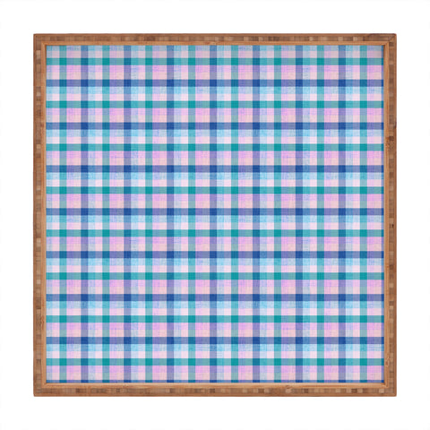 Schatzi Brown Marlene Plaid Cool Ombre Square Tray