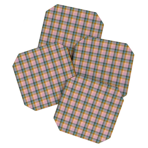 Schatzi Brown Marlene Plaid Fall Spice Coaster Set