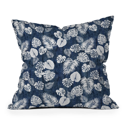 Schatzi Brown Maui Luau Denim Outdoor Throw Pillow