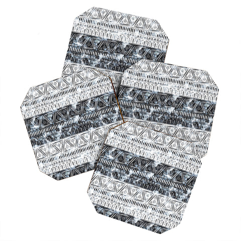 Schatzi Brown Mendhi Black and White Coaster Set