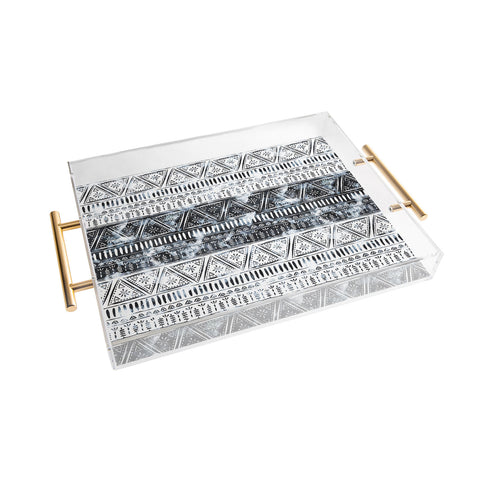 Schatzi Brown Mendhi Black and White Acrylic Tray