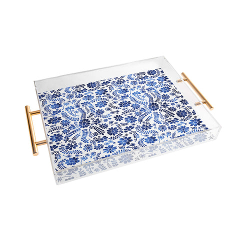 Schatzi Brown Mexico City Flower Blue Acrylic Tray