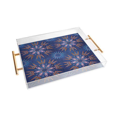Schatzi Brown Mila Farmhouse Indigo Acrylic Tray