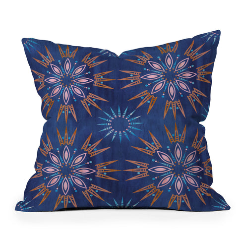 Schatzi Brown Mila Farmhouse Indigo Outdoor Throw Pillow