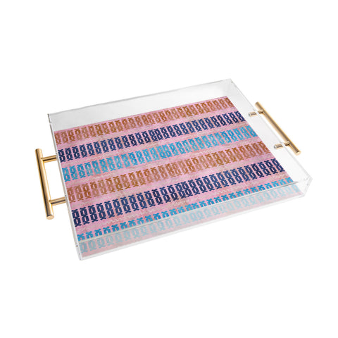 Schatzi Brown Mila Stripe Multi Acrylic Tray