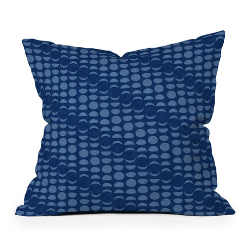 Schatzi Brown Moon Sky Phases Blues Throw Pillow