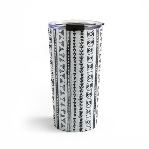 Schatzi Brown Mud Cloth 5 White Travel Mug