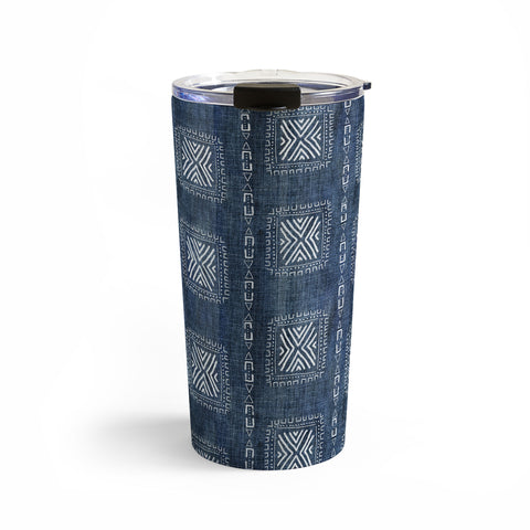 Schatzi Brown Mudcloth 3 Denim Travel Mug