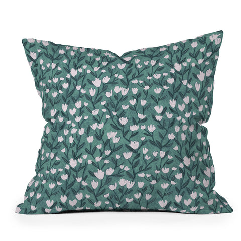Schatzi Brown Ninna Floral Green Outdoor Throw Pillow