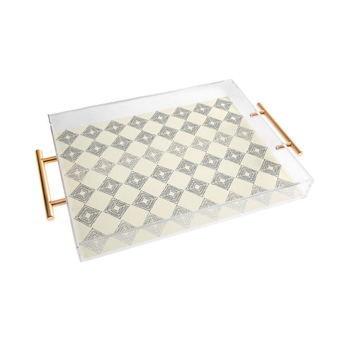 Schatzi Brown Nora Fancy Diamond Beige Acrylic Tray
